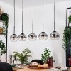 Koyoto Pendelleuchte Glas 15 cm Naturfarben, Schwarz, 5-flammig