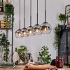 Koyoto Pendelleuchte Glas 15 cm Naturfarben, Schwarz, 5-flammig