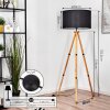 Flemming Stehleuchte 50 cm Naturfarben, Schwarz, 1-flammig