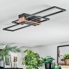 Macos Deckenleuchte LED Chrom, Holzoptik, Schwarz, 1-flammig