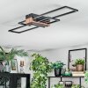 Macos Deckenleuchte LED Chrom, Holzoptik, Schwarz, 1-flammig