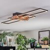 Macos Deckenleuchte LED Chrom, Holzoptik, Schwarz, 1-flammig