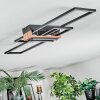 Macos Deckenleuchte LED Chrom, Holzoptik, Schwarz, 1-flammig