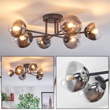 Chehalis Deckenleuchte Glas 10 cm, 12 cm Klar, Rauchfarben, 6-flammig