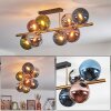 Gastor Deckenleuchte Glas 15 cm Gold, Schwarz, 8-flammig