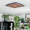 Meron Deckenleuchte LED Holzoptik, Schwarz, 1-flammig