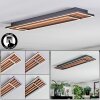 Meron Deckenleuchte LED Holzoptik, Schwarz, 1-flammig