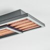 Meron Deckenleuchte LED Holzoptik, Schwarz, 1-flammig