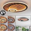 Meron Deckenleuchte LED Holzoptik, Schwarz, 1-flammig