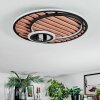 Meron Deckenleuchte LED Holzoptik, Schwarz, 1-flammig