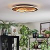 Meron Deckenleuchte LED Holzoptik, Schwarz, 1-flammig