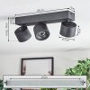 Narel Deckenleuchte LED Schwarz, 3-flammig