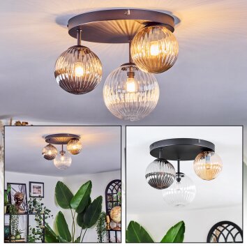 Chehalis Deckenleuchte Glas 12 cm, 15 cm Bernsteinfarben, Klar, Rauchfarben, 3-flammig Chehalis Deckenleuchte Glas 12 cm, 15 cm Bernsteinfarben, Klar, Rauchfarben, 3-flammig