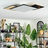 Barullu Deckenpanel LED Holzoptik, Schwarz, Weiß, 1-flammig