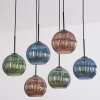 Koyoto Hängeleuchte Glas 20 cm Blau, Grün, Kupferfarben, 6-flammig