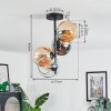 Koyoto Deckenleuchte Glas 15 cm Bernsteinfarben, Chrom, Klar, Rauchfarben, 4-flammig