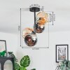 Koyoto Deckenleuchte Glas 15 cm Bernsteinfarben, Chrom, Rauchfarben, 4-flammig