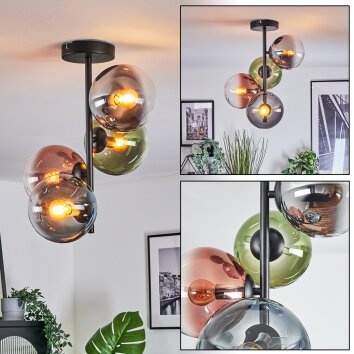 Gastor Deckenleuchte Glas 15 cm Blau, Chrom, Grün, Klar, Kupferfarben, Rauchfarben, 4-flammig