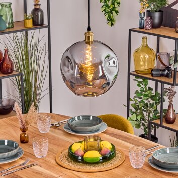 Ripoll Hängeleuchte Glas 30 cm Gold, 1-flammig