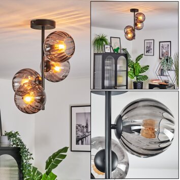 Koyoto Deckenleuchte Glas 15 cm Rauchfarben, 4-flammig