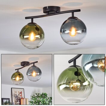 Gastor Deckenleuchte Glas 15 cm Blau, Grün, Klar, 2-flammig