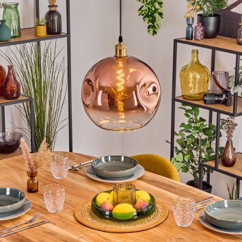 Ripoll Hängeleuchte Glas 30 cm Gold, 1-flammig