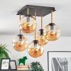 Gastor Deckenleuchte Glas 15 cm Gold, Schwarz, 5-flammig