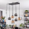 Apedo Hängeleuchte Glas 20 cm Bernsteinfarben, Rauchfarben, 6-flammig