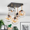 Gastor Deckenleuchte Glas 15 cm Gold, Schwarz, 5-flammig