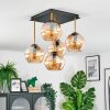 Gastor Deckenleuchte Glas 15 cm Gold, Schwarz, 5-flammig