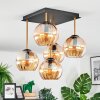 Gastor Deckenleuchte Glas 15 cm Gold, Schwarz, 5-flammig