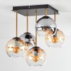 Koyoto Deckenleuchte Glas 15 cm Gold, Schwarz, 5-flammig