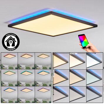 Zuren Deckenpanel LED Schwarz, 1-flammig, Farbwechsler