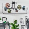 Gastor Deckenleuchte Glas 15 cm Blau, Chrom, Grün, Klar, Kupferfarben, Rauchfarben, 6-flammig