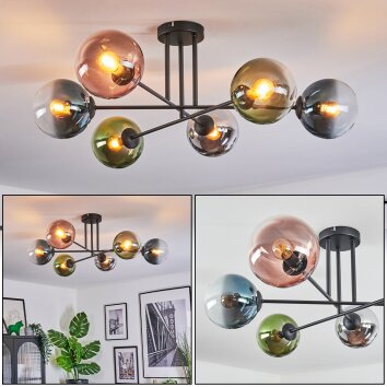 Gastor Deckenleuchte Glas 15 cm Blau, Chrom, Grün, Klar, Kupferfarben, Rauchfarben, 6-flammig