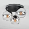 Koyoto Deckenleuchte Glas 15 cm Chrom, Klar, Rauchfarben, 3-flammig