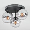 Koyoto Deckenleuchte Glas 15 cm Klar, Rauchfarben, 3-flammig