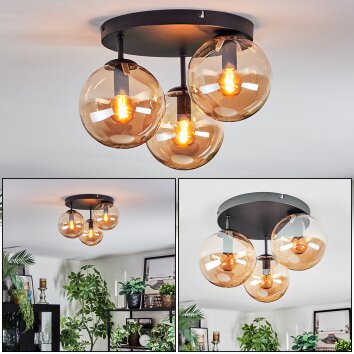 Gastor Deckenleuchte Glas 15 cm Bernsteinfarben, 3-flammig