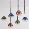 Koyoto Hängeleuchte Glas 15 cm Blau, Grün, Klar, Kupferfarben, 6-flammig
