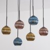 Koyoto Hängeleuchte Glas 15 cm Blau, Gold, Kupferfarben, 6-flammig