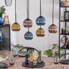 Koyoto Hängeleuchte Glas 15 cm Blau, Gold, Kupferfarben, 6-flammig