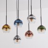 Koyoto Hängeleuchte Glas 15 cm Blau, Gold, Klar, Kupferfarben, Rauchfarben, 6-flammig