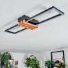 Macos Deckenleuchte LED Holzoptik, Schwarz, 1-flammig