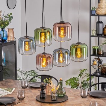 Lauden Hängeleuchte Glas 20 cm Blau, Grün, Klar, Kupferfarben, 6-flammig Lauden Hängeleuchte Glas 20 cm Blau, Grün, Klar, Kupferfarben, 6-flammig