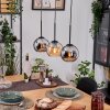 Koyoto Hängeleuchte Glas 15 cm Naturfarben, Schwarz, 3-flammig
