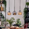 Koyoto Hängeleuchte Glas 15 cm Naturfarben, Schwarz, 3-flammig