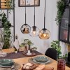 Koyoto Hängeleuchte Glas 15 cm Naturfarben, Schwarz, 3-flammig