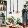 Koyoto Hängeleuchte Glas 15 cm Naturfarben, Schwarz, 3-flammig