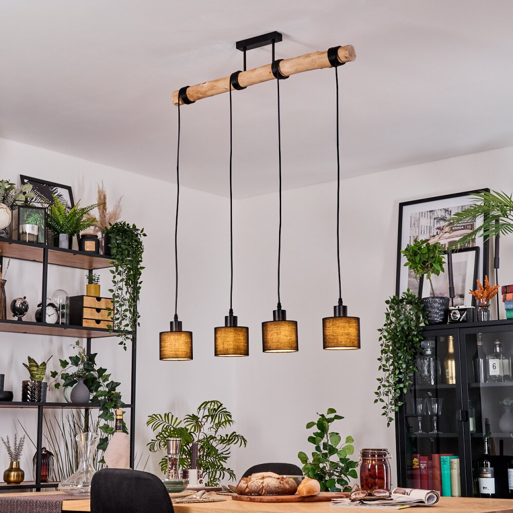 Bassagoda Hängeleuchte Naturfarben, Schwarz, 4-flammig main product photo