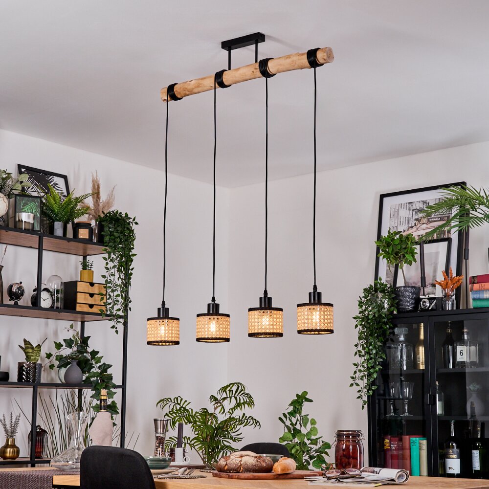 Ramila Hängeleuchte Naturfarben, Schwarz, 4-flammig main product photo